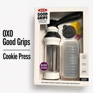 OXO Good Grips Cookie Press Set w Discs Storage Case Baking Tool New